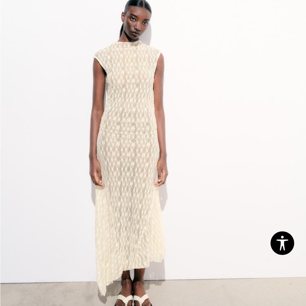 NWT Zara Lace Asymmetrical Dress